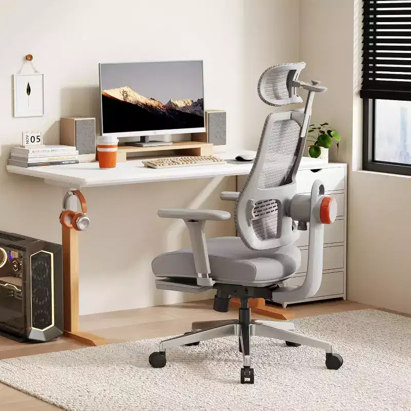 Ergonomic Home Office Chair with Footrest and 4D Armrest