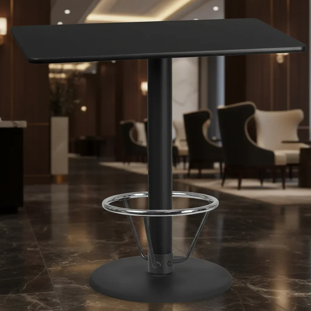 30'' x 48'' Rectangular Bar Height Table with Laminate Top and Foot Ring