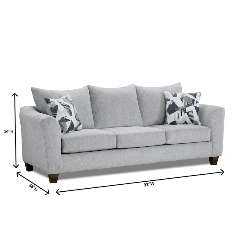 Roundhill Furniture Duleek 3-Piece Living Room Set, Herringbone Silver