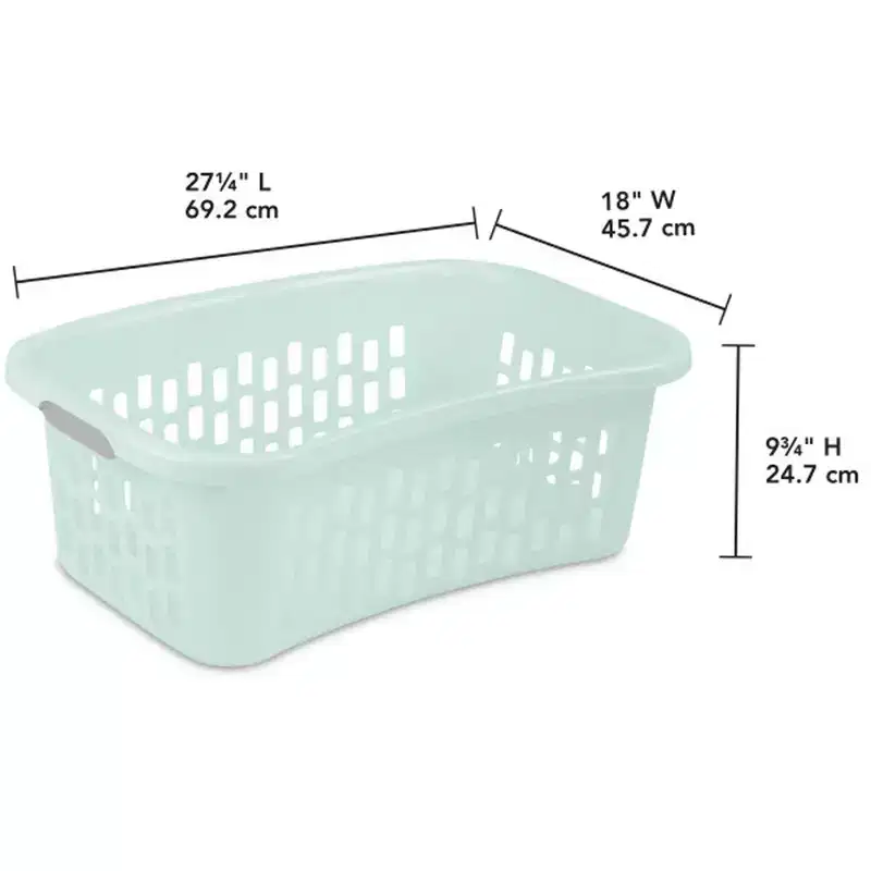 Sterilite HipHold Laundry Basket, 1.5 Bushel Plastic Clothes Hamper, Mint, 24 Pk