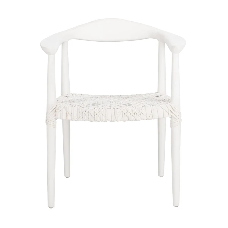 SAFAVIEH Therese Leather Woven Accent Chair - 25 W x 20.9 L x 30.9 H - 25Wx21Dx31H