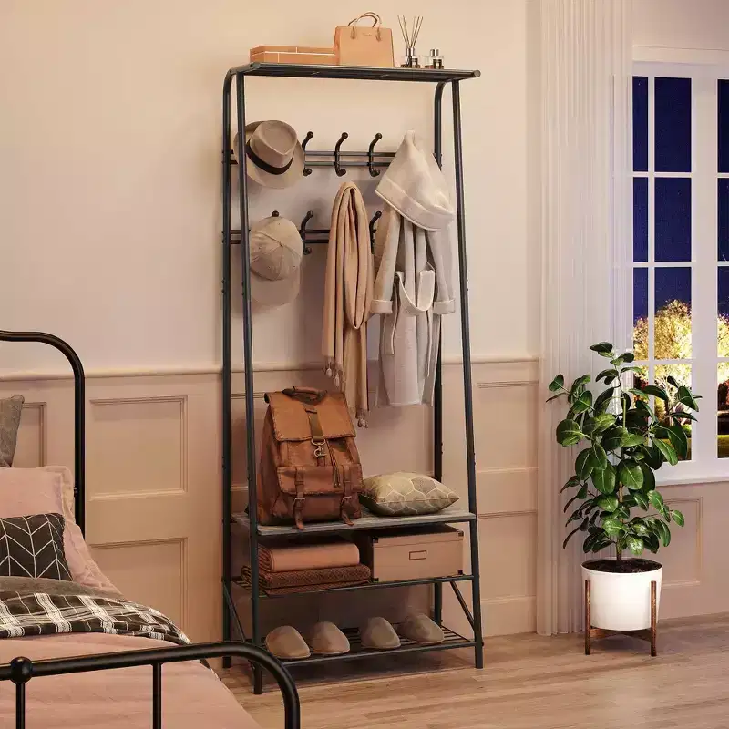 Coat Rack Shoe Bench with 5 /6 /10 Hooks