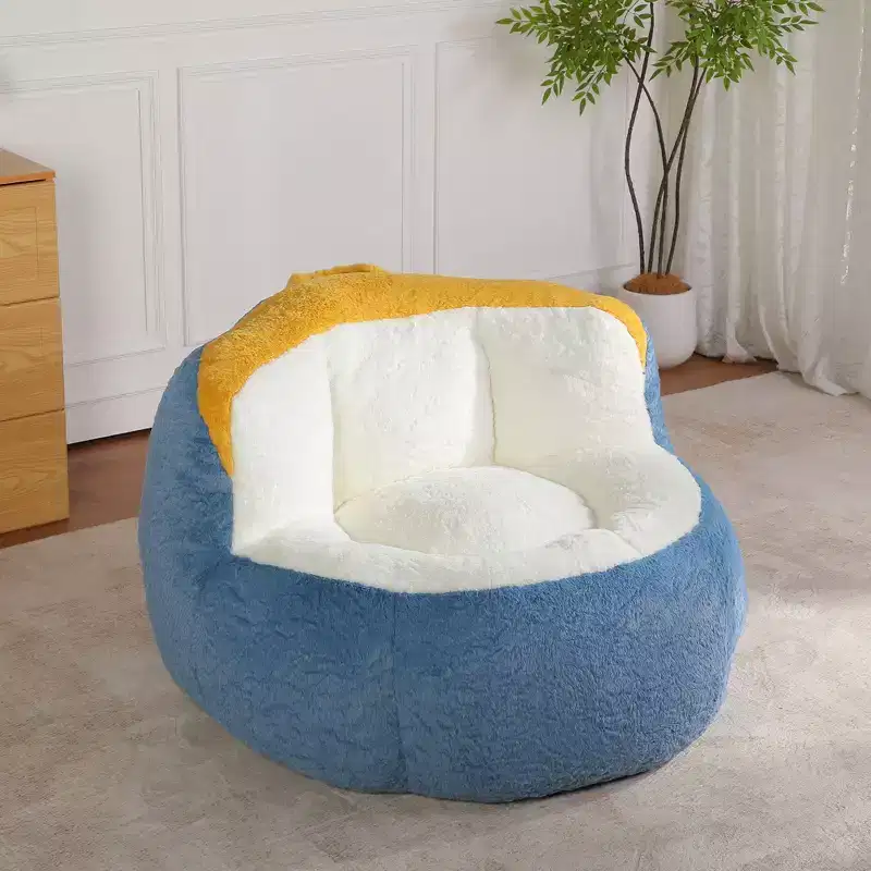 Giant Bean Bag Couch with Shredded Sponge Filling, Floor Lounge Chair for Adults and Living Room