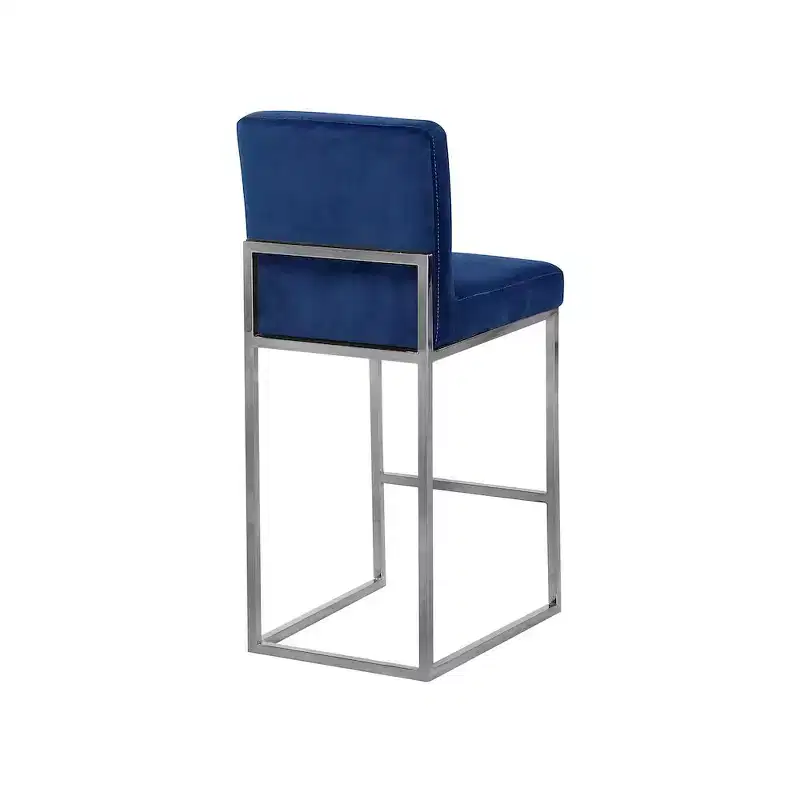 Meridian Furniture,Giselle Navy Velvet Stool