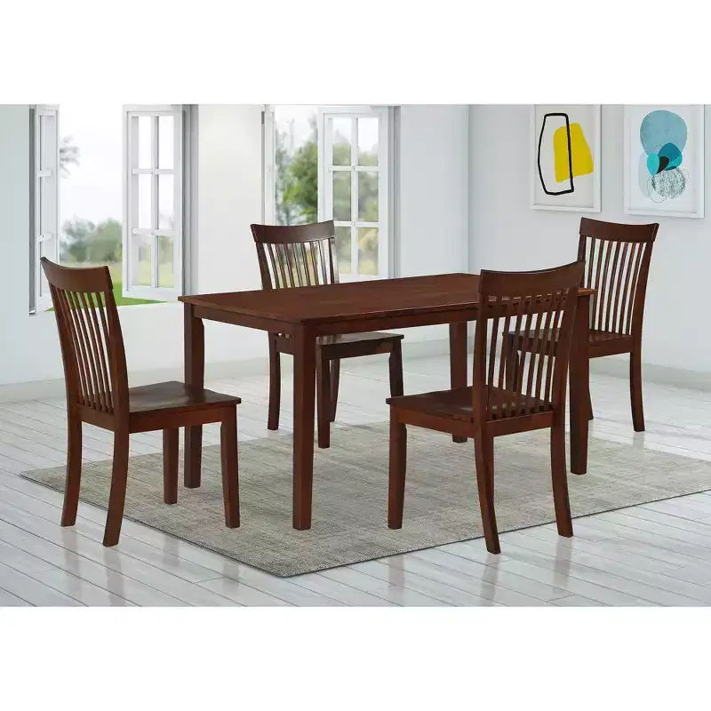 Kings Brand Furniture Kurmer 5 Piece Wood Dining Set Cappuccino