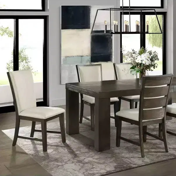 Rectangle Extendable Dining Table, Toasted Walnut, Seats 6, Drop Leaf