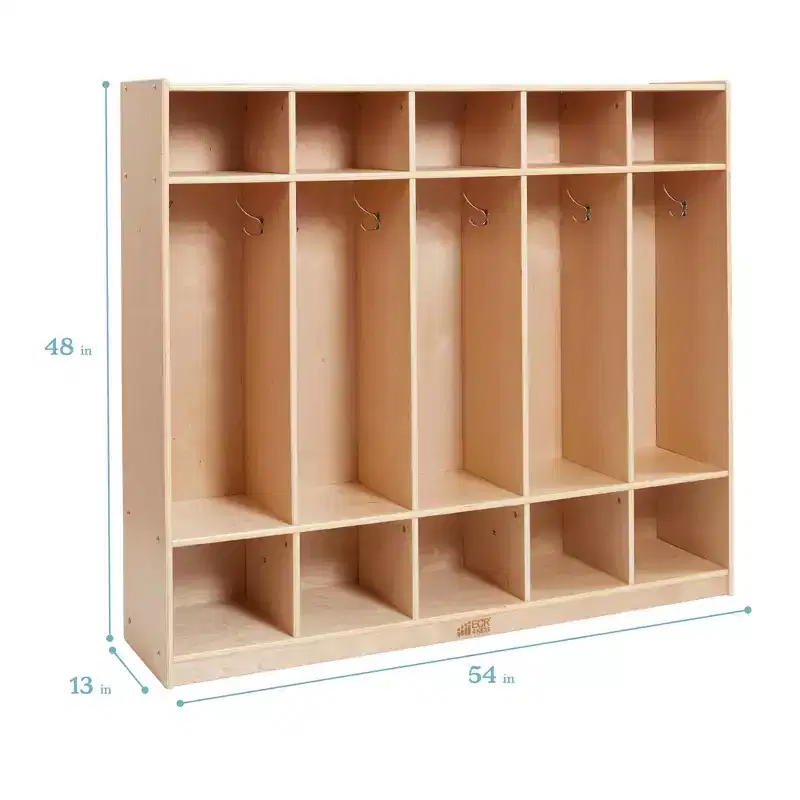 ECR4Kids 5-Section Coat Locker with Cubby Storage Compartments, Classroom Furniture