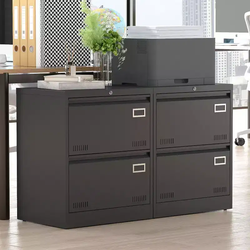 VIYET 28.5H 2-Drawer Metal Lateral File Cabinet with Lock,Fits Legal/Letter/A4, Modern Office/Home Storage