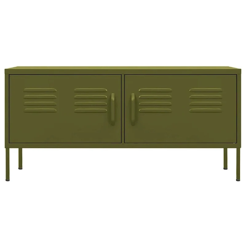 vidaXL TV Stand TV Unit Sideboard Home TV Console Media Unit Cupboard Steel - 41.3 x 13.8 x 19.7