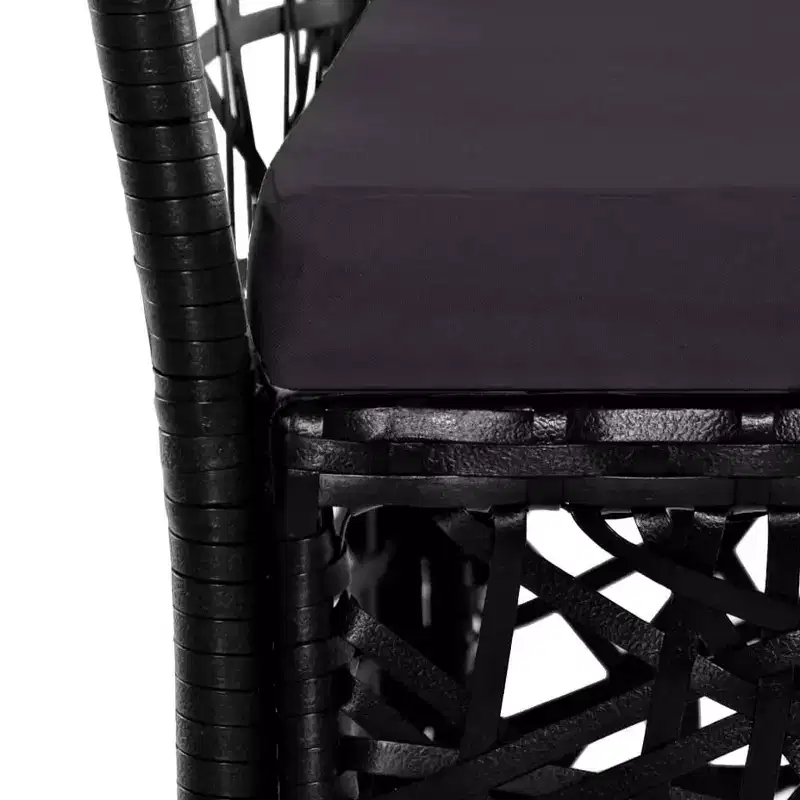 vidaXL Dining Set PE rattan, Steel, Tempered Glass Large