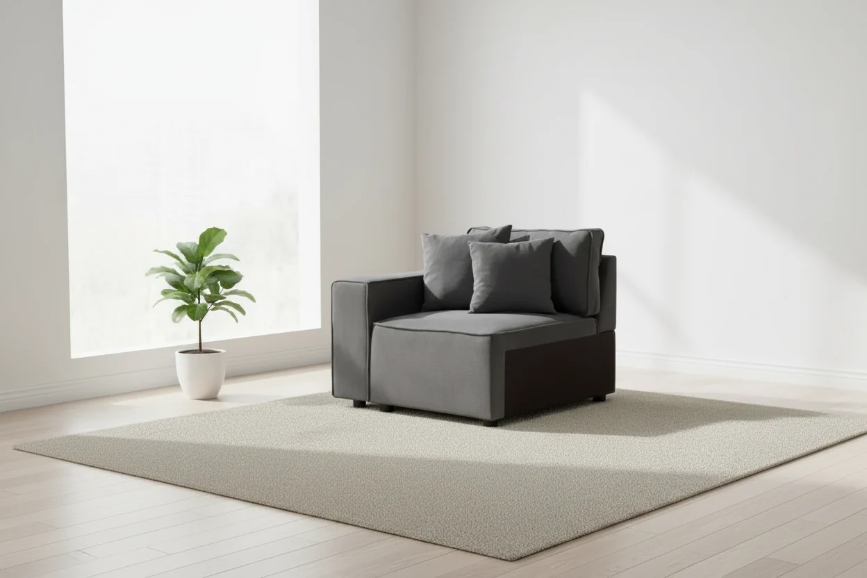 28" Silvester Gray Fabric -  Furniture: Upholstered Accent Chair, Wood Frame, No Assembly Required