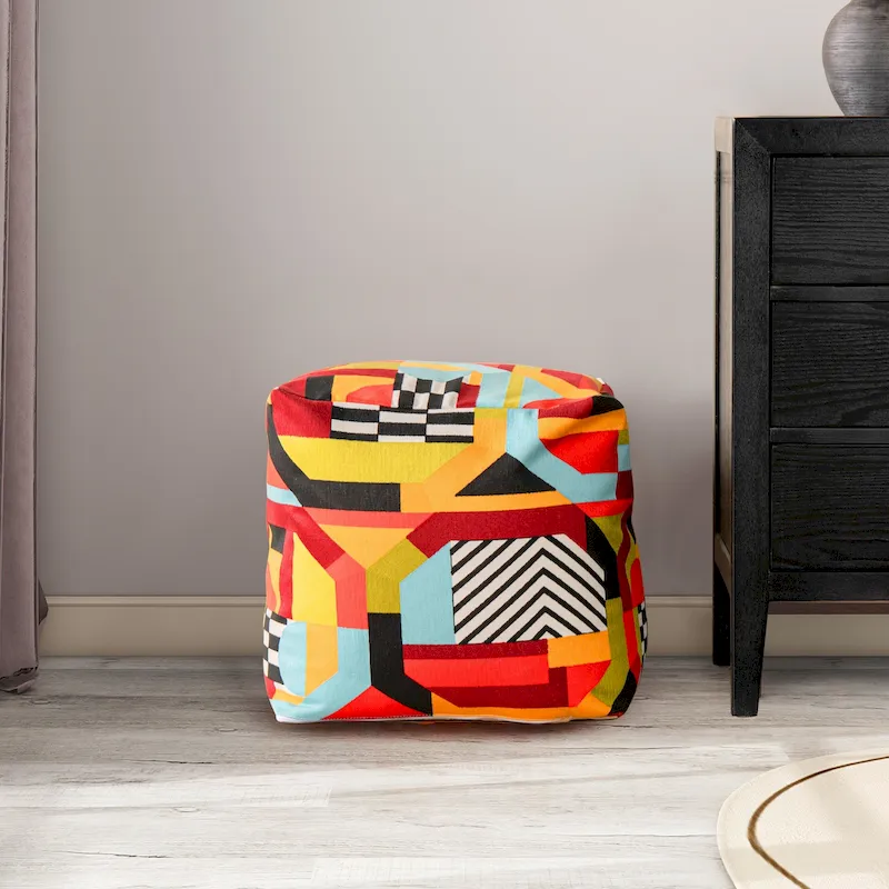 Pouf 23 Luxury Oversized Embroidery Bean Bag Cube Ottoman