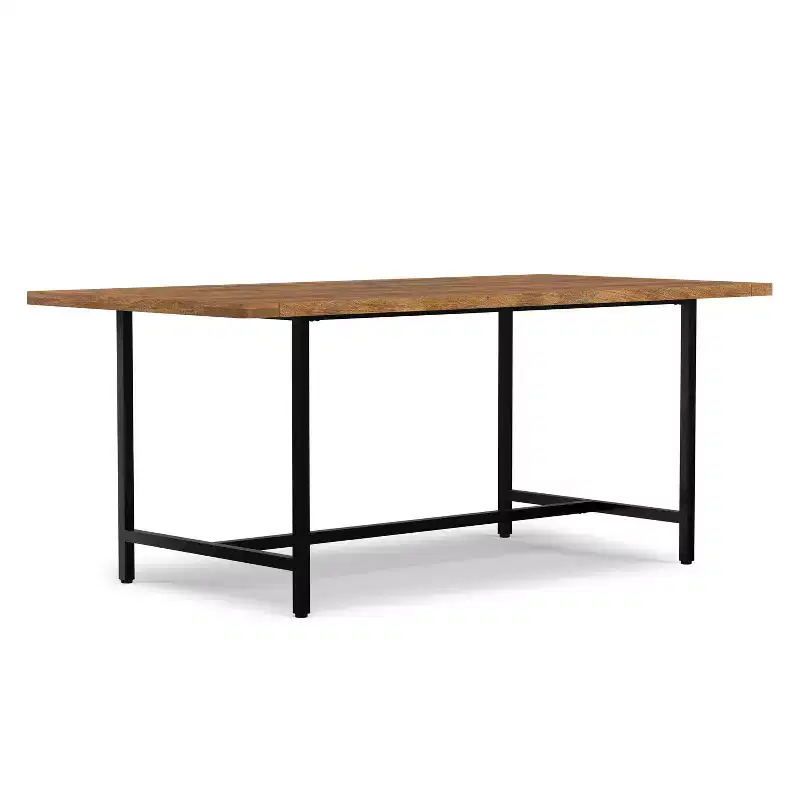 Portage wood & Metal 72 inch Wide Rectangle Modern Industrial Dining Table