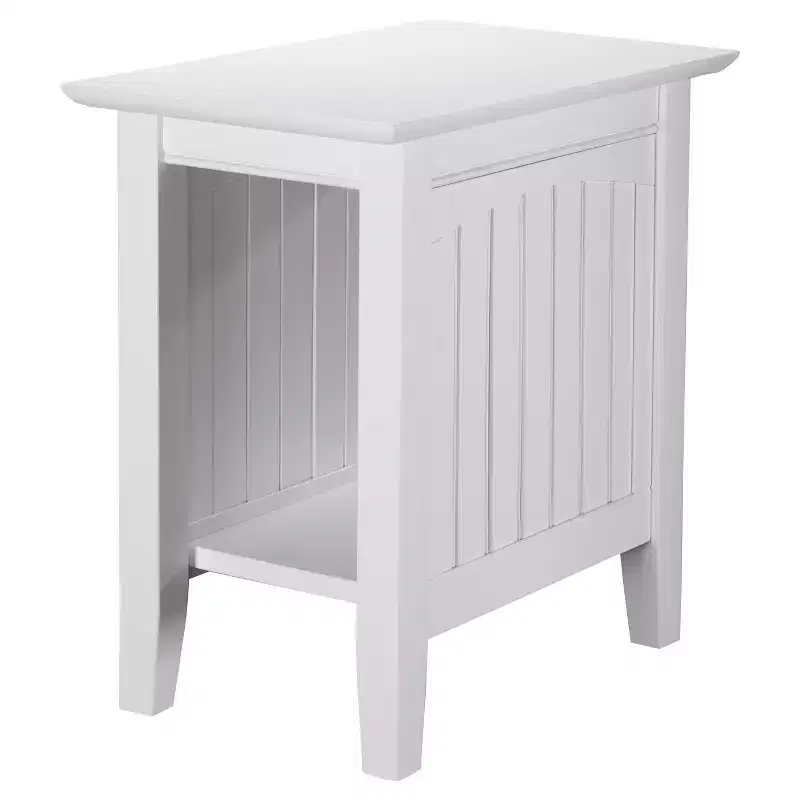 Nantucket Chair Side Table White - AFI: Solid Hardwood, Bead Board Design, Eco-Friendly