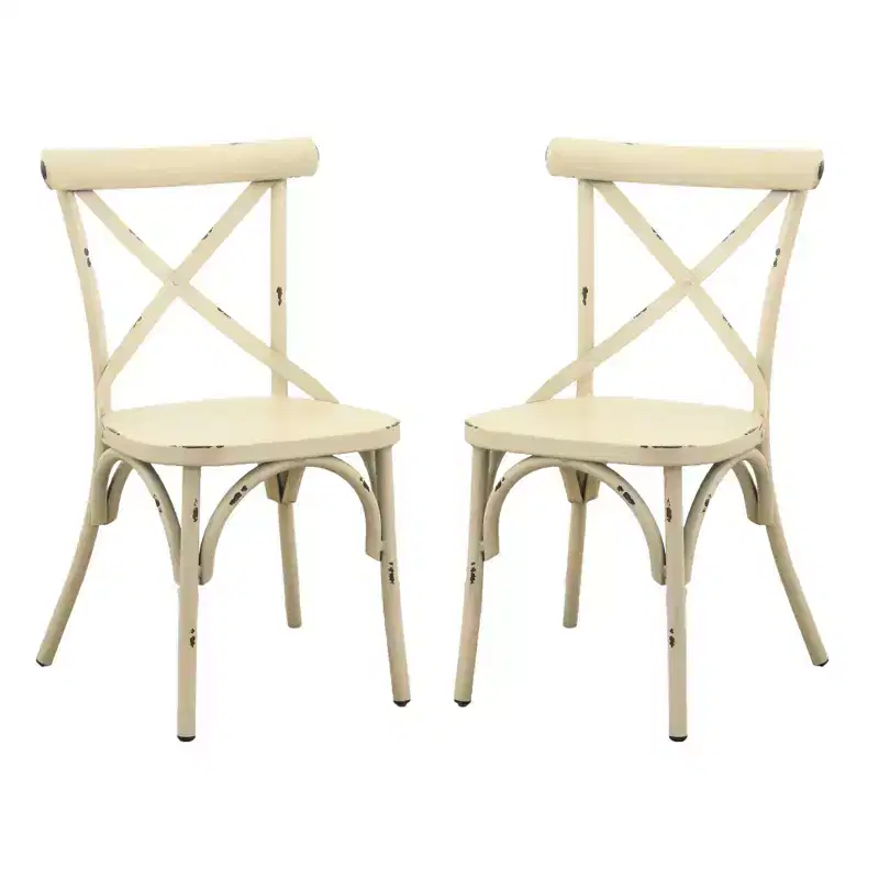 Courtyard Casual Brookwood X Back Chair Alum in Hand Brushed Finish Price is for a Pack of 2