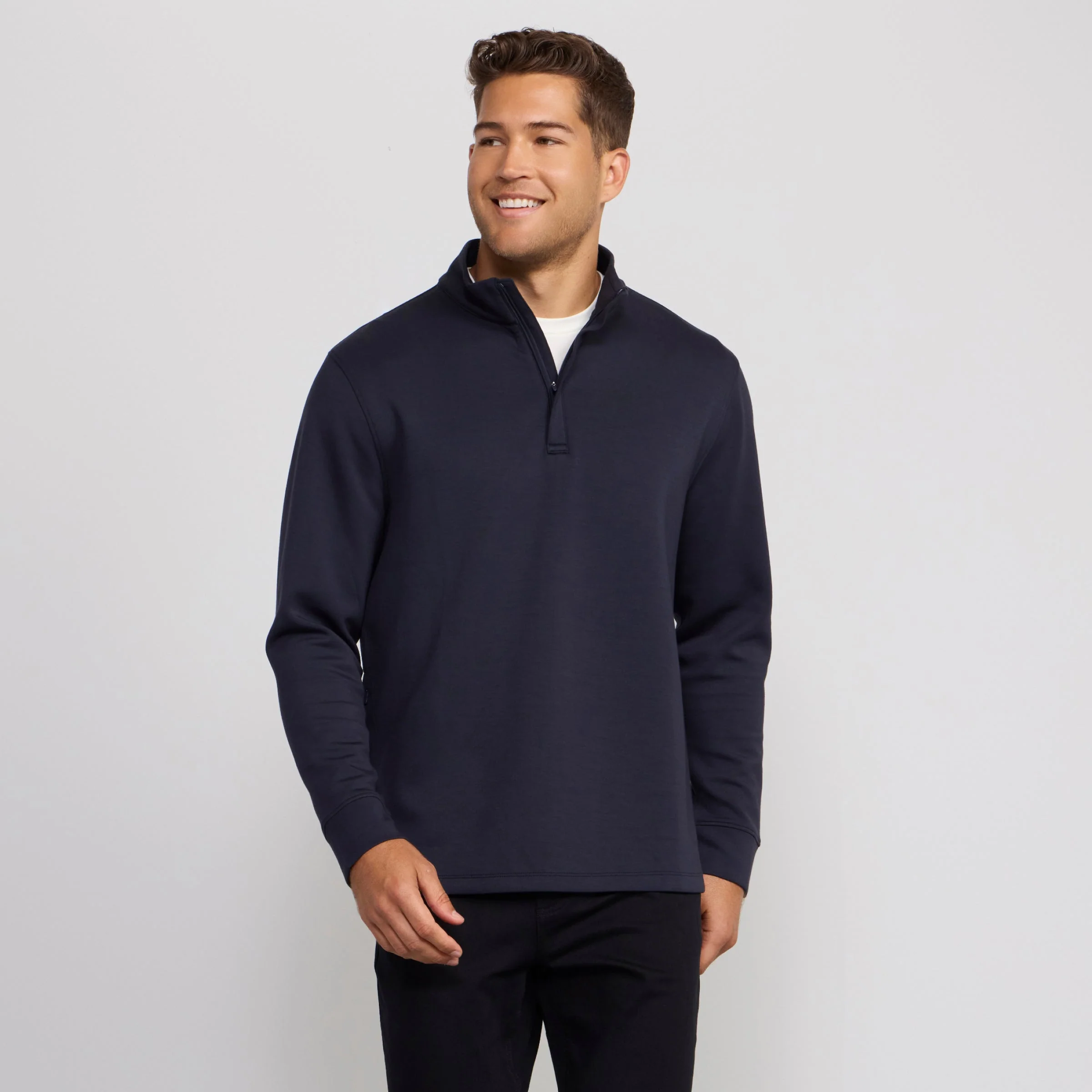 Deep Blue Quarter-Zip Sweater