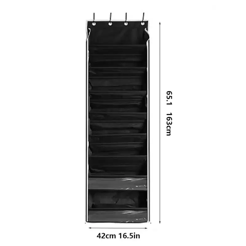 Over The Door Shoe Organizer, 8-Tier Hanging Shoe Rack, Wall Mount Shoe Storage with 4 Metal Hook and Large Deep Pockets