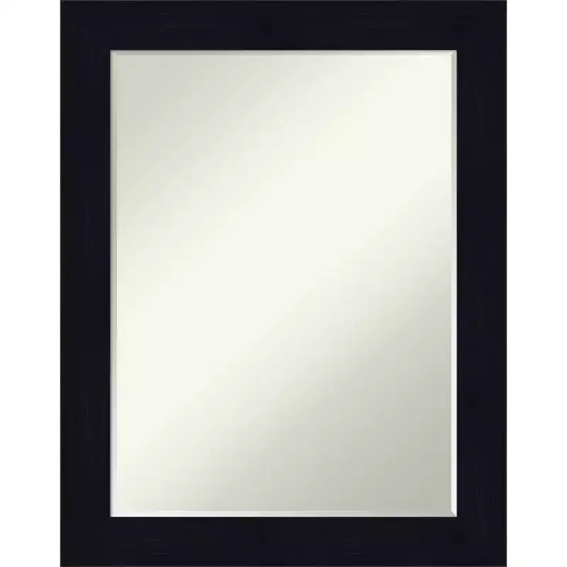 Petite Bevel Bathroom Wall Mirror Shiplap Navy Wood Frame
