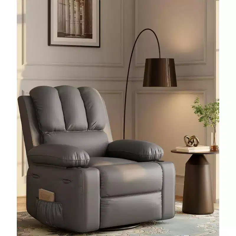 Oversized Extra Manual Leather Recliner Chair, Classic Reclining Seat with Lumbar & Arm Support, Home Theater Seating for Living Room,Bedroom,Nursery