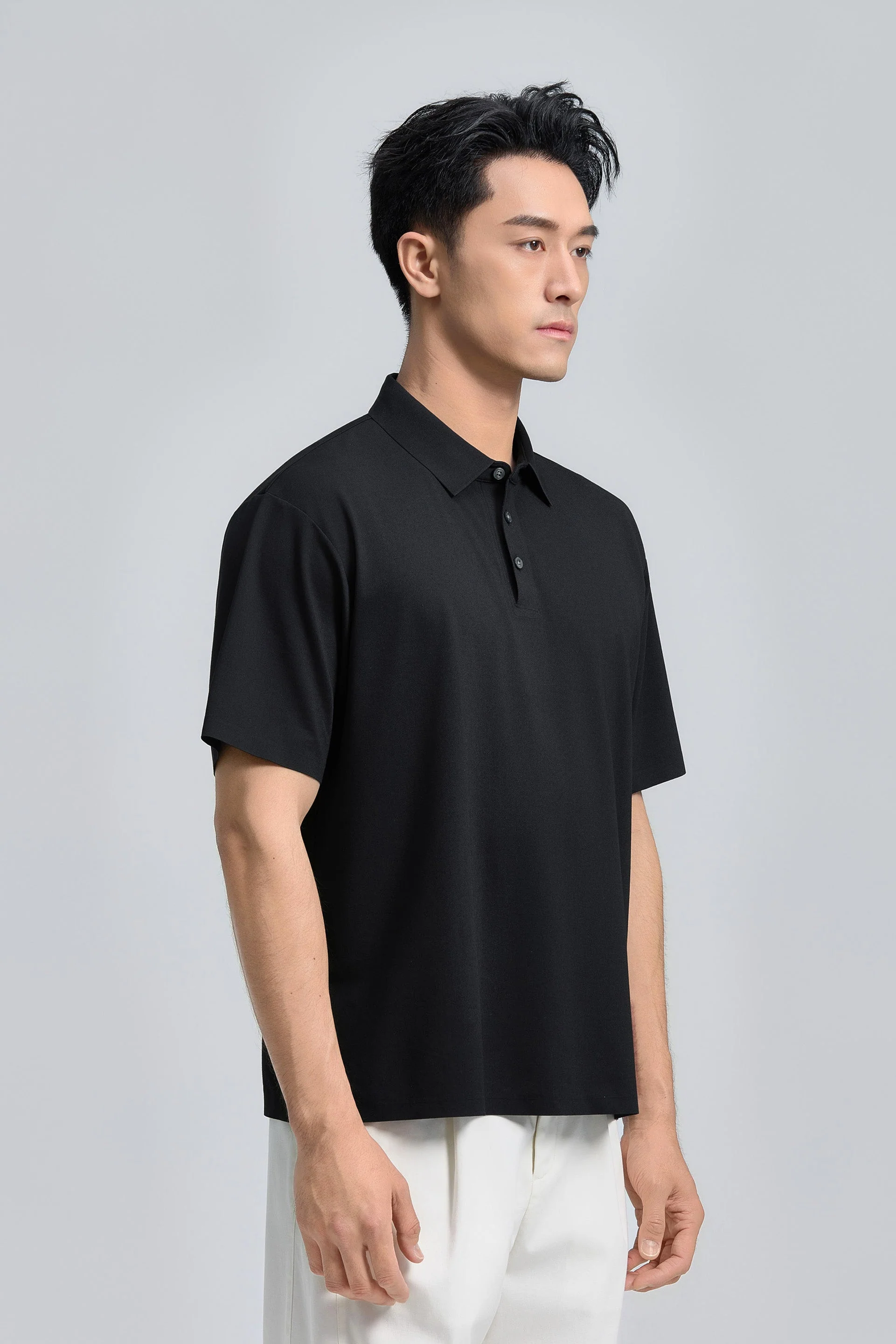Sharp Pique Polo – Black