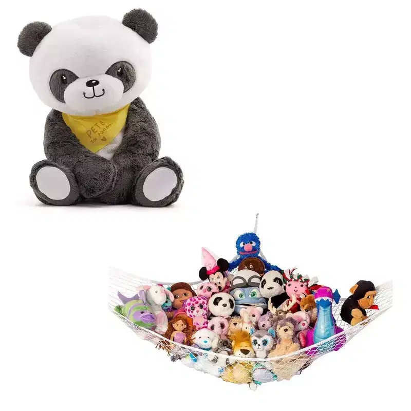 Jumbo Extra Large White Hammock and Weighted Panda Bedroom Deco