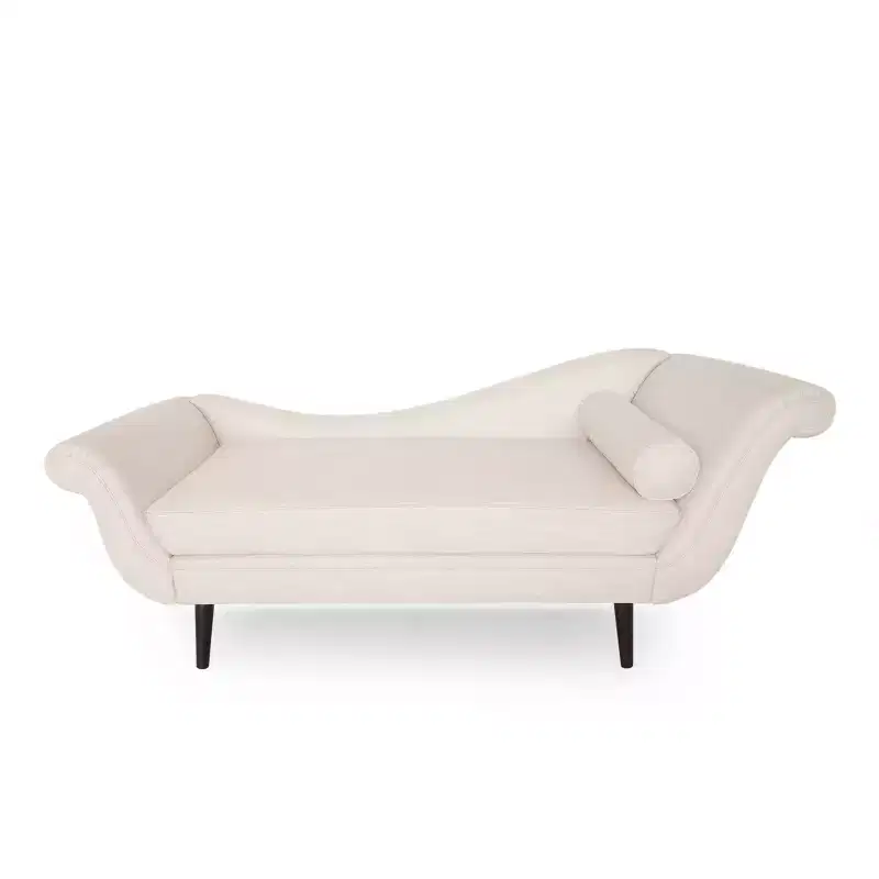Contemporary Chaise Lounge with Scroll Arms