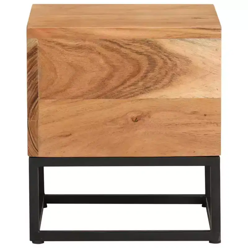 Solid Acacia Wood Side Table – 11.8