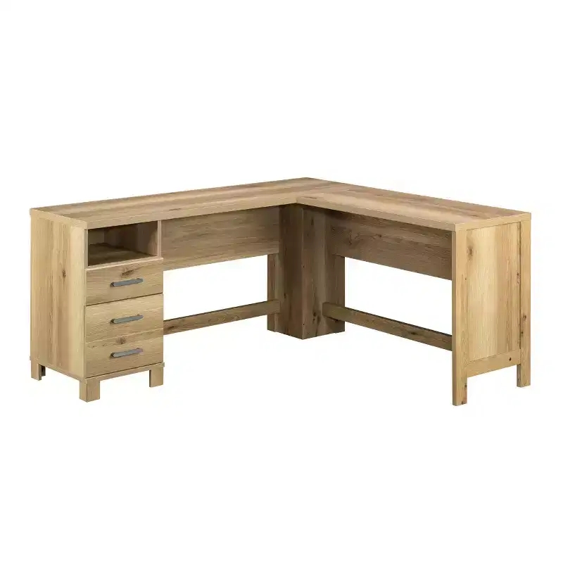 Rosedale Ranch L Desk with File Drawer Timber Oak