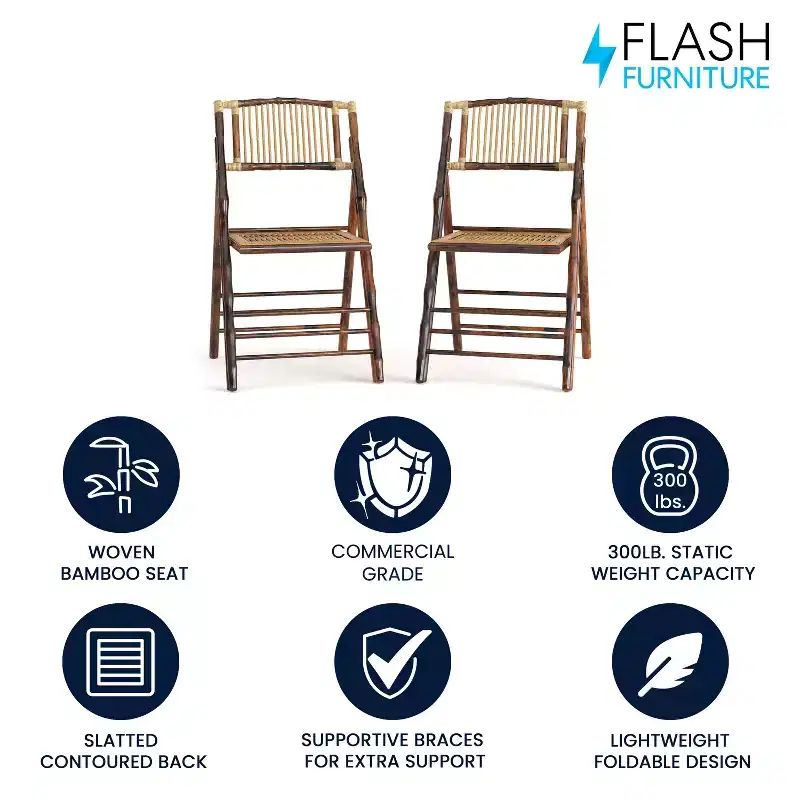 Flash Furniture Bamboo Folding Chairs