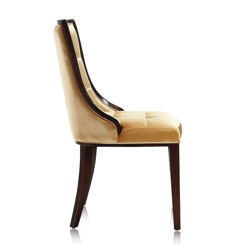 Fifth Avenue Cream and Walnut Faux Leather Dining Chair (Set of Two)