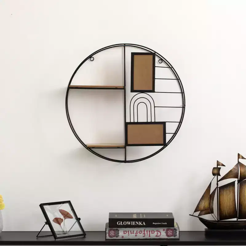 Modern Decorative Wall Shelf, Stylish Multi-Functional 4-Tier Metal Display