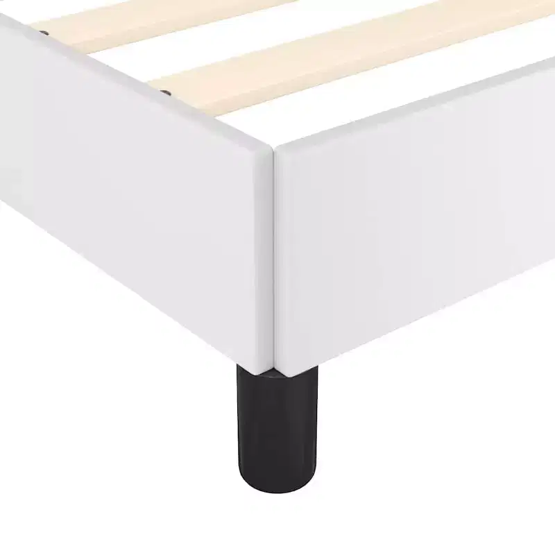 White Faux Leather King Bed Frame