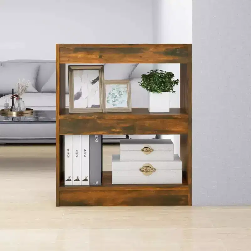 vidaXL Book Cabinet Smoked Oak Engineered wood Medium Book Cabinet