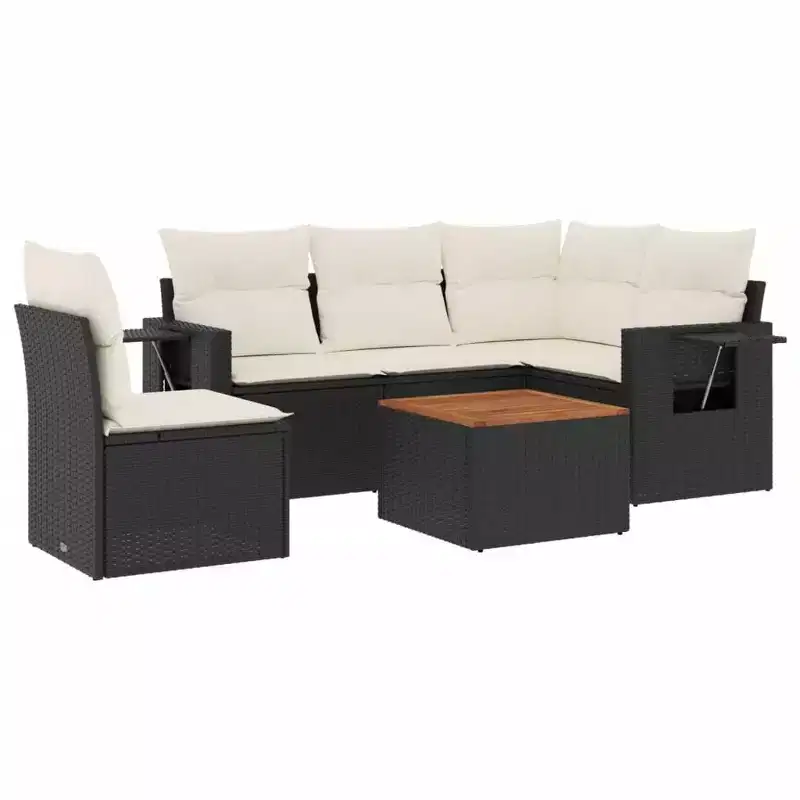 vidaXL Outdoor Sofa Set with Cushions and Storage in Different Colors