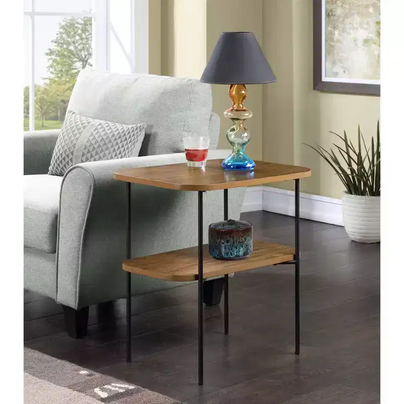 24 in.H Brown Color Rectangle Wood Table Top End Table 1 -piece