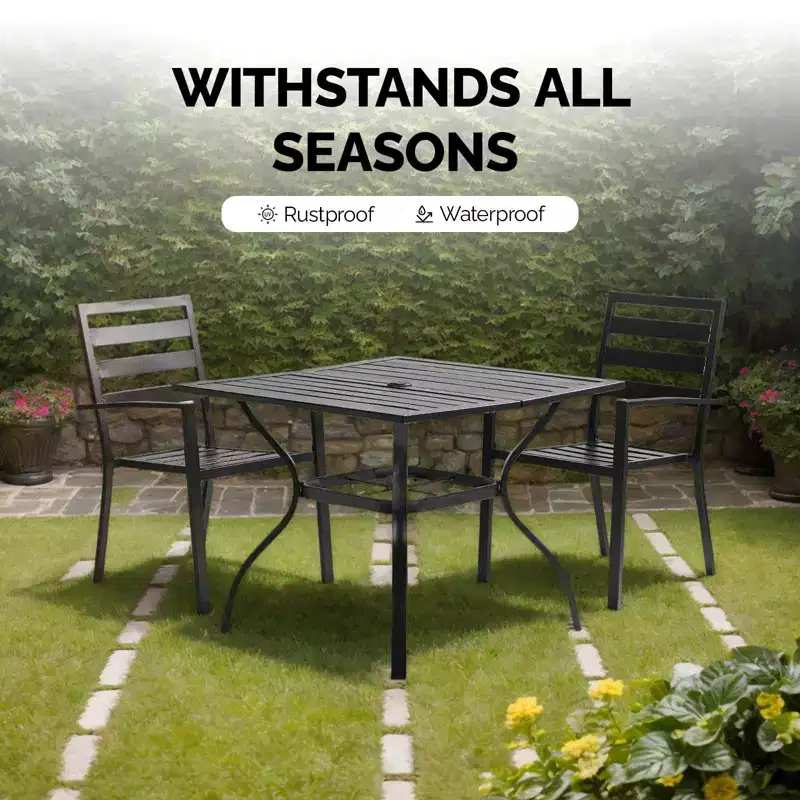 Karl Home | Steel Stackable Patio Dining Chair (Set Of 4)
