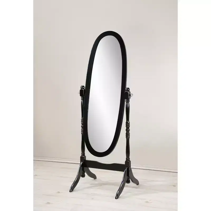 Exquisite Wooden Floor Mirror: A Nod to Queen Anne Elegance