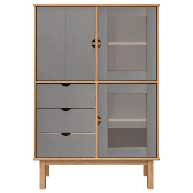 vidaXL Highboard OTTA 33.5x16.9x49.2 Solid Wood Pine - 33.5 x 16.9 x 49.2