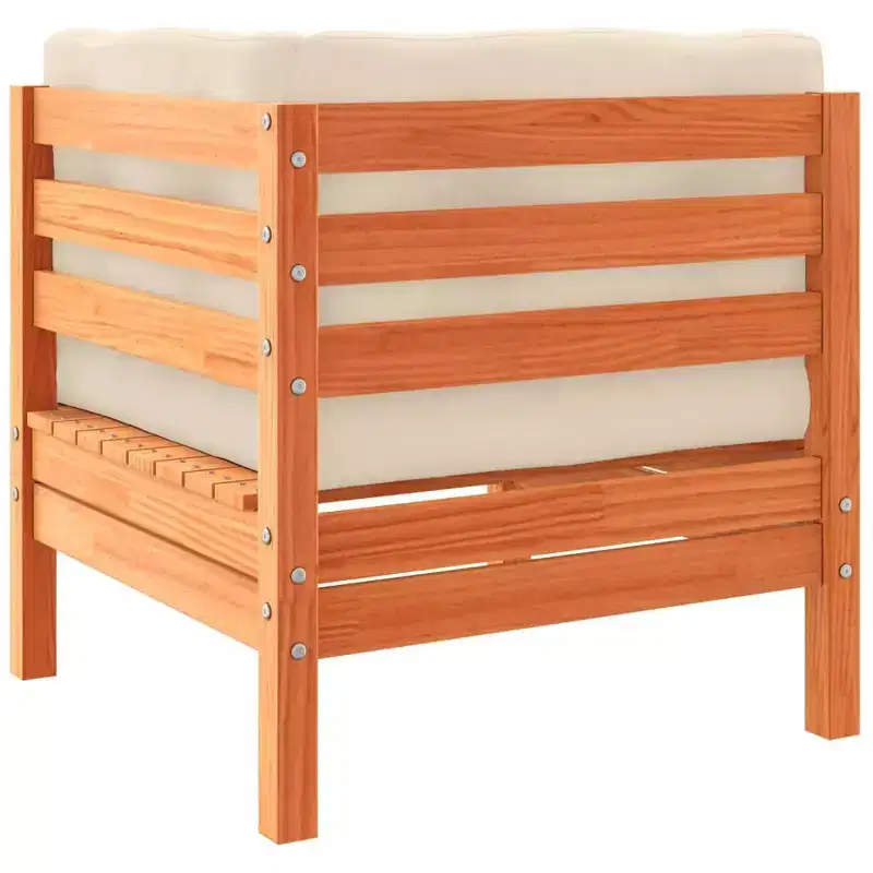 vidaXL Garden Sofa Set Wax Brown Solid Pine Wood Large Modular