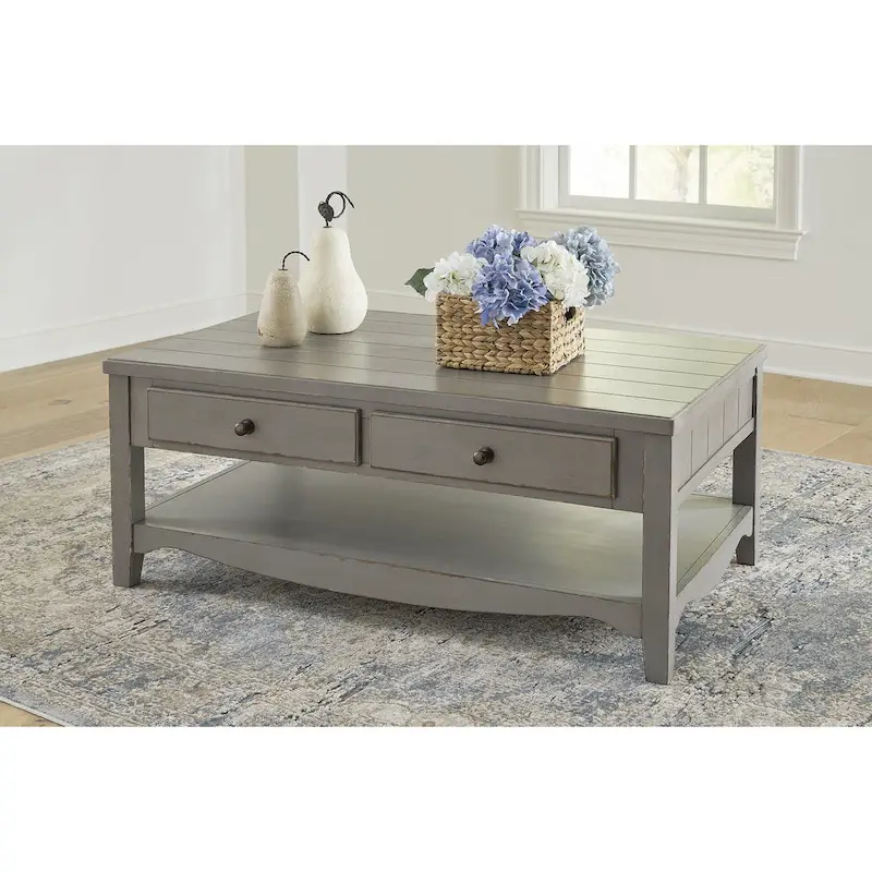 Antique Gray Rectangular Coffee Table - 50W x 30D x 20H