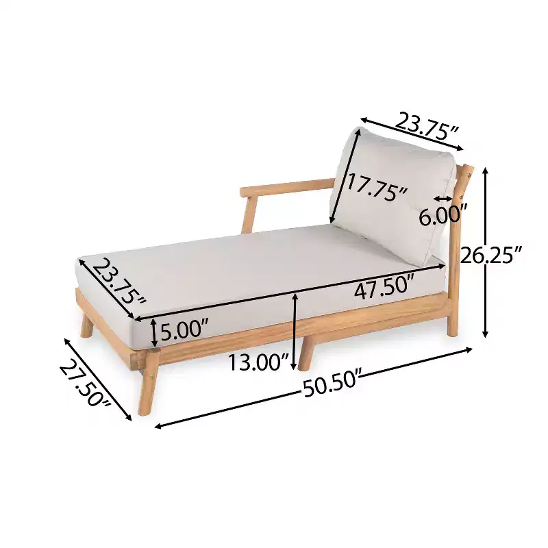 Christopher Knight Home Simon 4 Piece Rustic Patio Acacia Wood Slatted Design Upholstered Seating Set, Teak/Beige