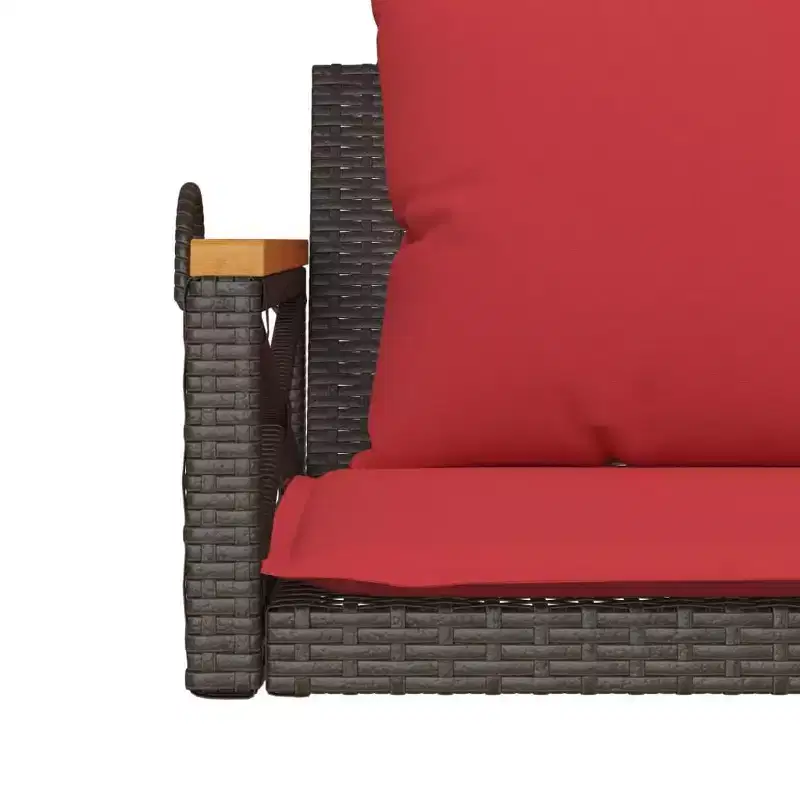 vidaXL Patio Swing Bench Brown PE Rattan 42.9x24.4x15.7