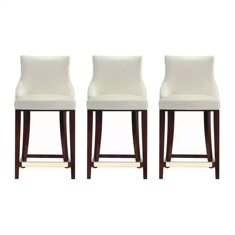 Manhattan Comfort Set of 3 Shubert Modern Leatherette Upholstered Counter Height Barstools