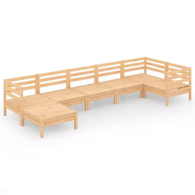 vidaXL Garden Lounge Set Natural Wood Solid Pine Wood Medium Modular