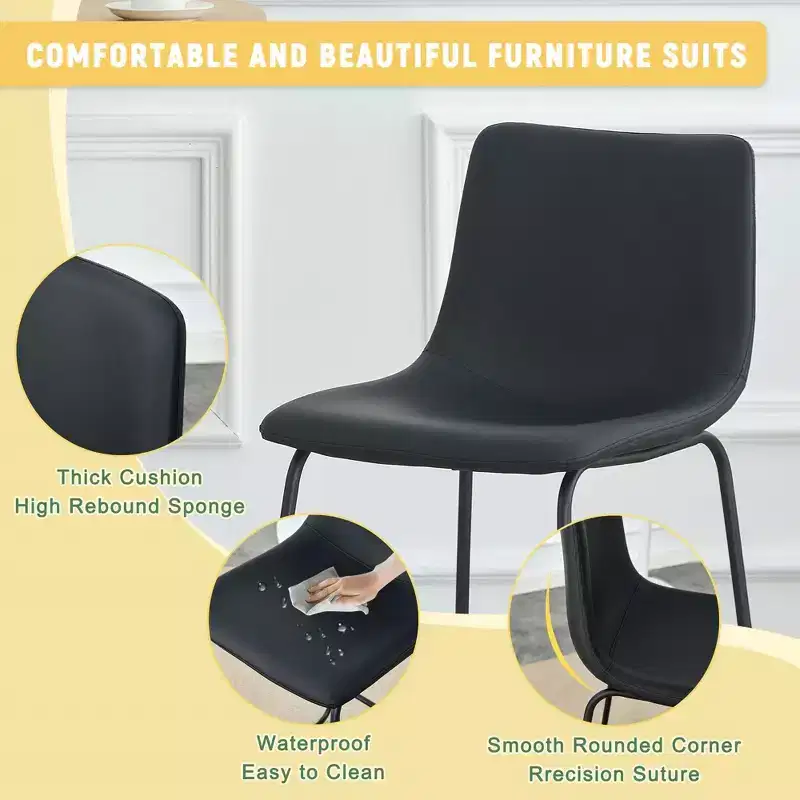 Okak Retro Suede Bar Stools Set of 2, Counter Stools with Iron Footrest, Comfy Kitchen Chair for Kitchen Island
