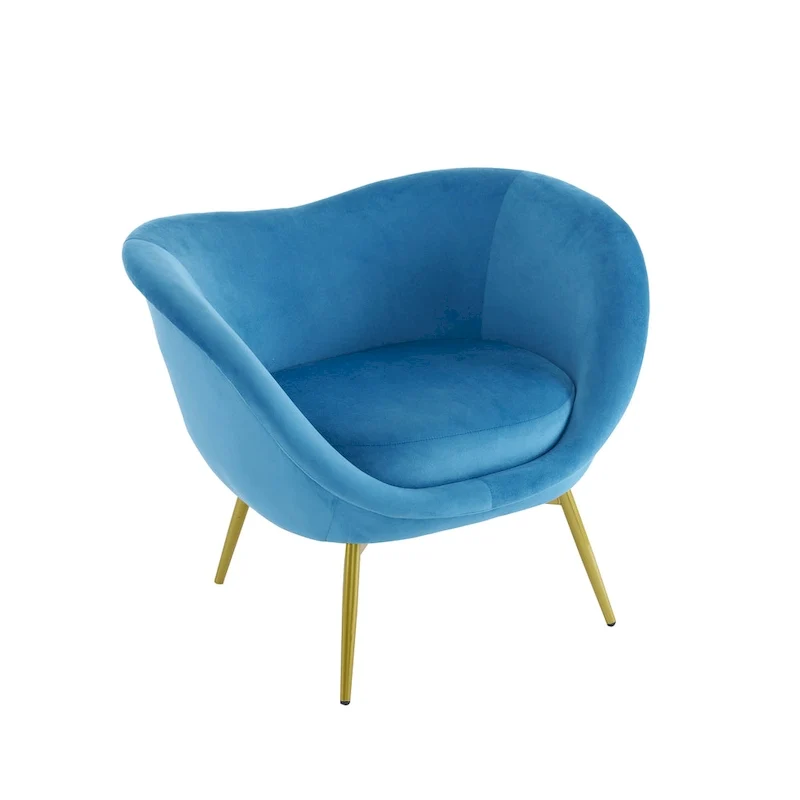 Christopher Knight Home - Eliana Modern Teddy Fabric Accent Chair with Curved Backrest and Gold Legs
