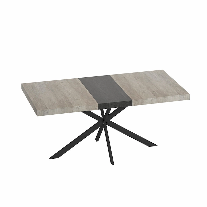 Retro Rectangular Dining Table with Carole Top and Black Embossed Center Plate