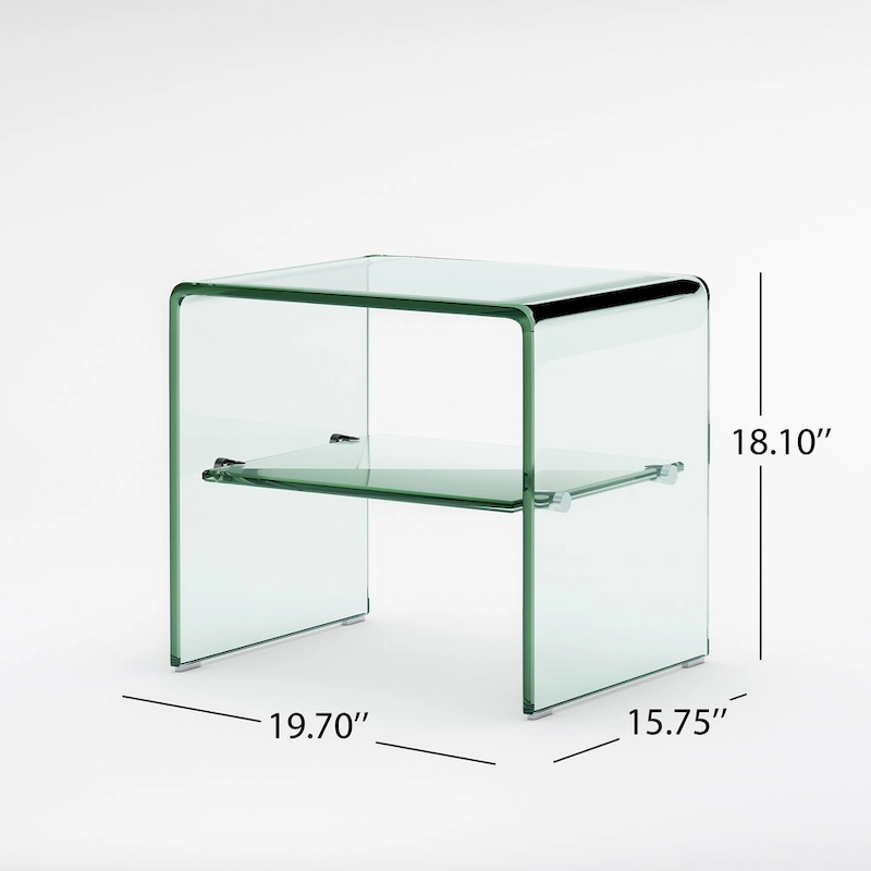 Ramona Clear Glass End Tables (Set of 2) by Christopher Knight Home