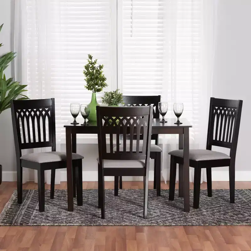 Baxton Studio Genesis Modern Fabric Wood Dining Set