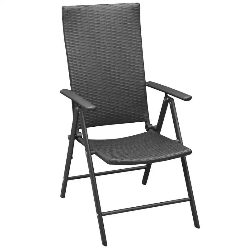 vidaXL Garden Chair Set of 2 PE rattan, aluminum Standard